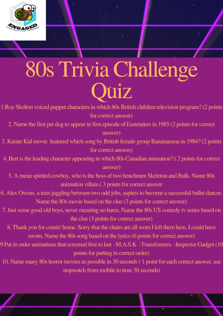 80s Trivia Quiz Challenge